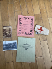 WWII SECONDE GUERRE MONDIALE PIERRE BERTIN INFIRMIER MILITAIRES BRASSARD NOTES