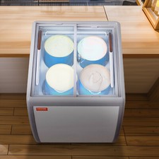 VEVOR Vitrine Réfrigérée à Crème Glacée Vitrine à Glaces Gelato Commerciale 158L