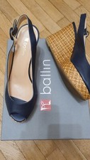 chaussures sandales Ballin ItalyT36 cuir marine neuves