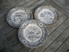 3 Ancienne Assiette parlante Gien & G.Boulen Rébus