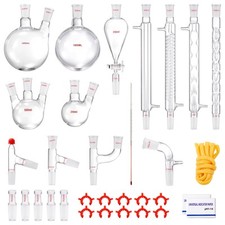 VEVOR Kit de Distillation de Verrerie de Laboratoire 32PCs 1000 mL Boro 3,3