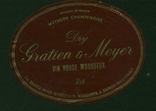 Etiquette de vin rouge mousseux Gratien & Meyer