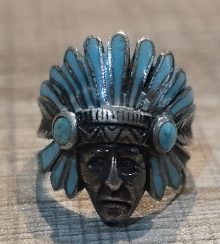 Bague tete indien - bague, d'indien