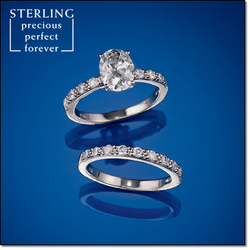 Sterling silver wedding oval - silver,