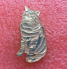 B01 Broche CHAT SIBERIEN Siberian Cat Kat Gato Brooch Vintage Badge Lapel