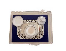 Maison de Poupées Place Chrysnbon Vaisselle Ensemble Argent Bord Miniature 1:12