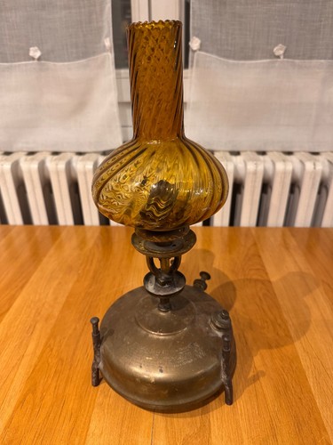 Lampe petrole ancienne verre - a,