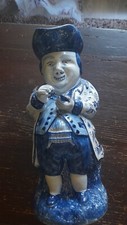 ancien pichet jacquot personnage faïence céramique de delft grand modèle 27 cm