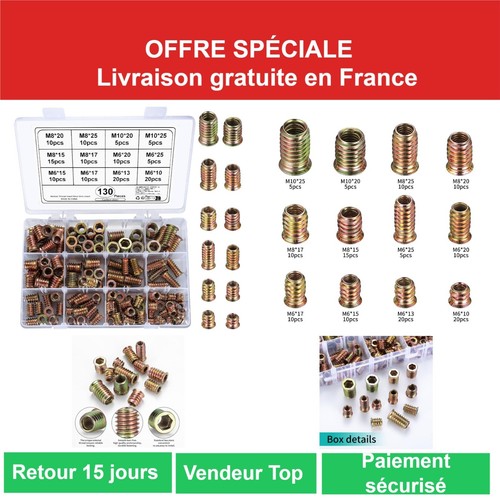 130 pcs inserts filetés - pcs,
