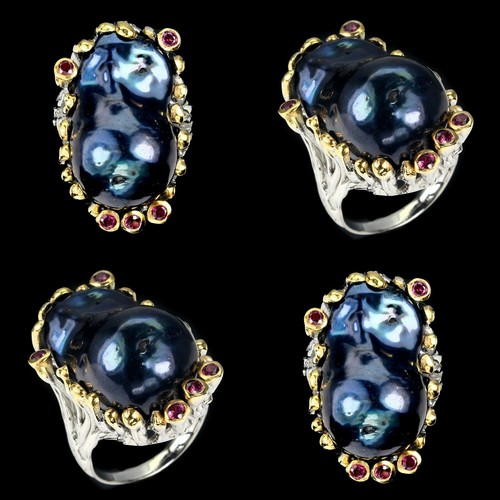 Bague argent massif plaqué - , or