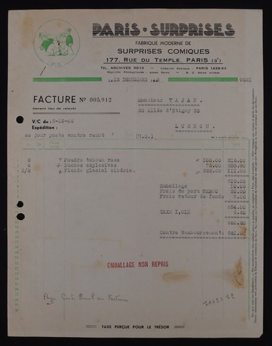 Facture paris surprises - surprises, 1946