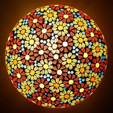 Plafonnier en mosaïque turque fait main décor de lampe suspendue en verre coloré