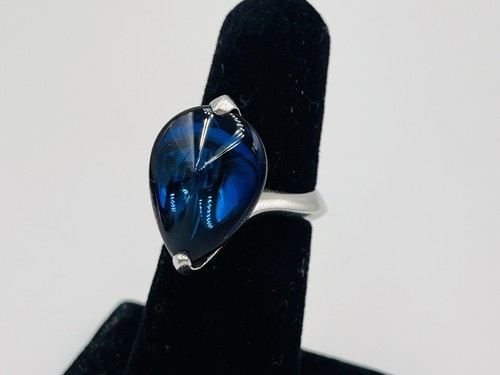 Bague cristal bleu en - bague,