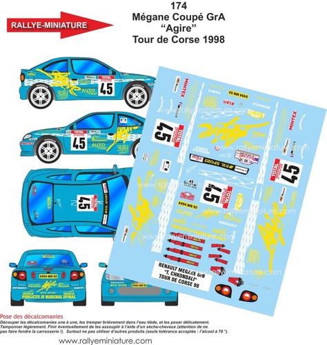 Decals ref 0174 renault - 1/43,