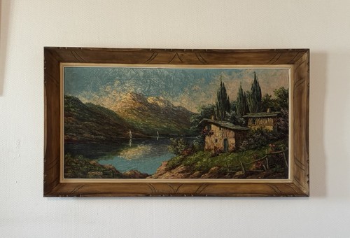 Tableau ancien paysage - tableau,