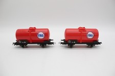 JOUEF - HO - 6306 - 2 WAGONS CITERNE " FINA " ROUGE - SNCF - ANCIEN -
