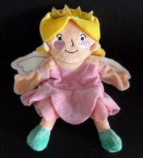 Y12. DOUDOU MARIONNETTE REINE FEE HEMA robe rose jaune vert aile blanc NEUF*