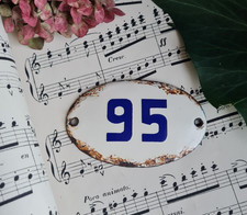 ANCIENNE PLAQUE EMAILLEE OVALE NUMERO DE PORTE