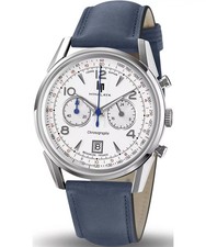 Montre analogique Lip Himalaya 671593 pour homme, bracelet en cuir bleu, 40 mm