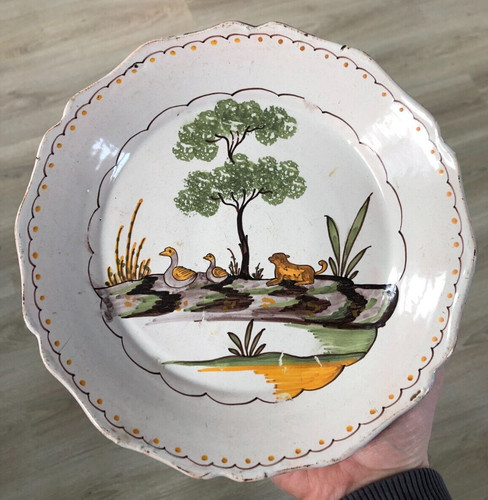 Belle assiette faience xixeme - faience,