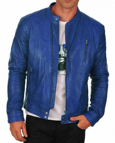 Veste cuir pour hommes - cuir,
