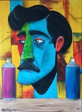 Toile Graffiti Art. L'Écorché Chromatique 