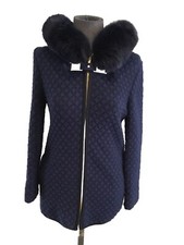 Très Belle Veste Gilet Marine Laine Cachemire Fourrure Blumarine 36 Tbe 