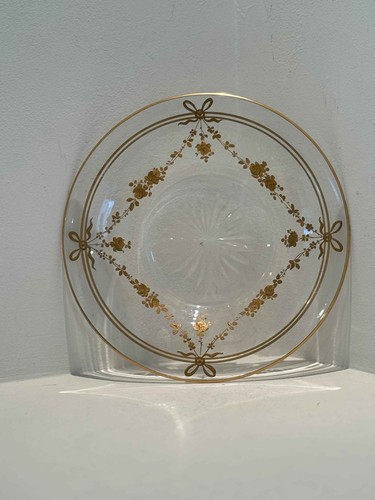 Plateau cristal doré fin - cristal,