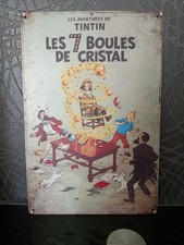 Plaque métal Tintin les 7