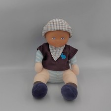Doudou bébé poupée bleu bleu marine beige casquette COROLLE - 30707