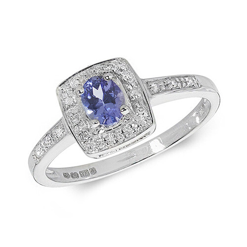 Bague coussin tanzanite et - en,