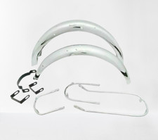 CONVIENT POUR GARDE BOUE AVANT ARRIÈRE CHROMÉ TRIUMPH T140 BONNEVILLE AVEC SU...