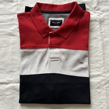 EDEN PARK Polo Manches Courtes Bleu Marine Blanc et Rouge Coton  XL