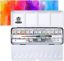 Schmincke Akademie Aquarell, boîte en métal, 14 x 1/2 + pinceau 943 da vinci