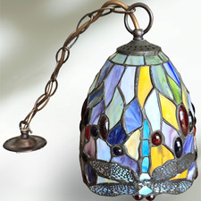 Tiffany Style Hanginghead Dragonfly Stained Glass Lamp