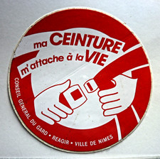 Autocollant sticker - Ceinture de Sécurité - 70/80 - Original -