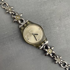 Montre femme SWATCH 2005 strass bracelet fleur fonctionne pile neuve