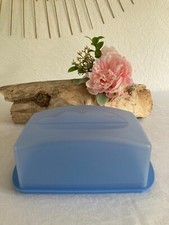 525⚜️ Grand Beurrier Tupperware en Plastique Bleu Longueur 19 Cm