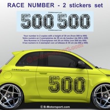 Autocollant numéro de course compatible FIAT 500 595 600 695 124 Look Sport 2198