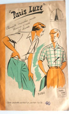 👉 3020 Ancien PATRON PARIS LUXE VINTAGE FRENCH CHEMISE MANCHE COURTE HOMME T 40