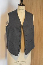 Ancien gilet vêtement de travail issu d'un deadstock couleur poivre et sel T 42