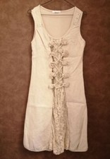 Robe beige en lin T36 Made In Italy  (2010037)
