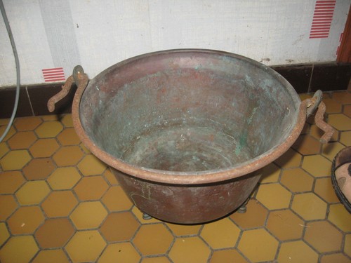 Ancien chaudron jardinière - ancien, en