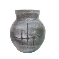 MAGNIFIQUE VASE EN CERAMIQUE DECOR ABSTRAIT  A IDENTIFIER 