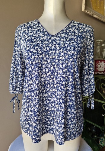 Blouse scottage fleurie - fleurie, bleu