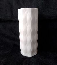 Vase Blanc En Porcelaine SCHERZER Bavaria Germany Décor Ondulation Hauteur 20 Cm