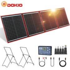 DOKIO Pliant Solaire 150W - Charge USB/DC - Pour Camping & Randonnée