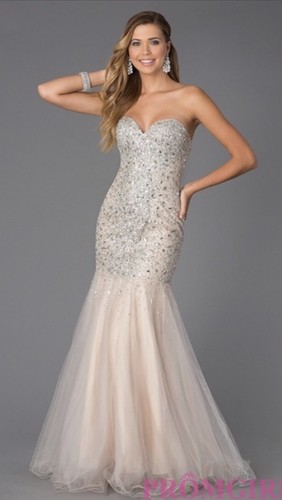Jeweled strapless gown glamour - strapless,
