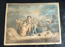 Francesco Bartolozzi, two original engravings: The Angry Farmer and Boys Skating