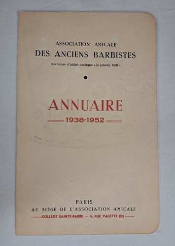 Annuaire 1938 1952 association - annuaire, 1938-1952